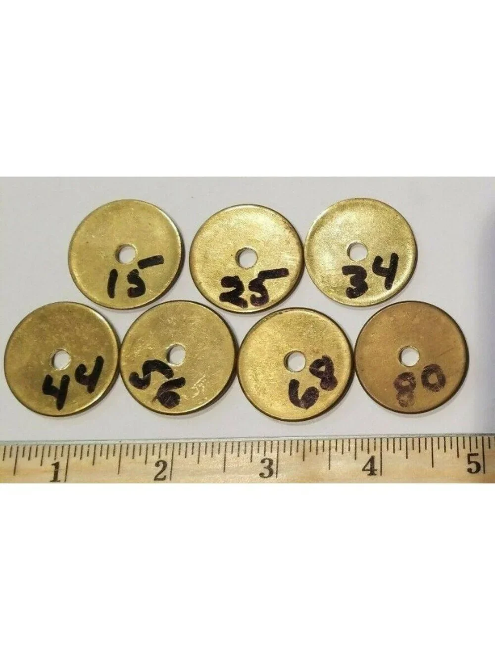7 Coin Token Templates Blanks Numbered Various Sizes from Hoffman Mint  SC84